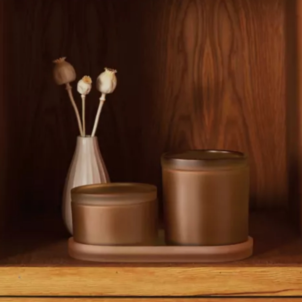 Haven Eulo 3-Piece Jar and Tray Set in Copper